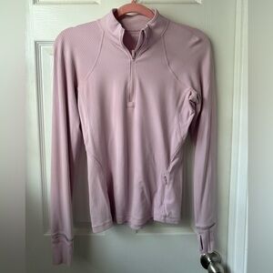 Pink peony it’s rulu run ribbed quarter zip strawberry milkshake